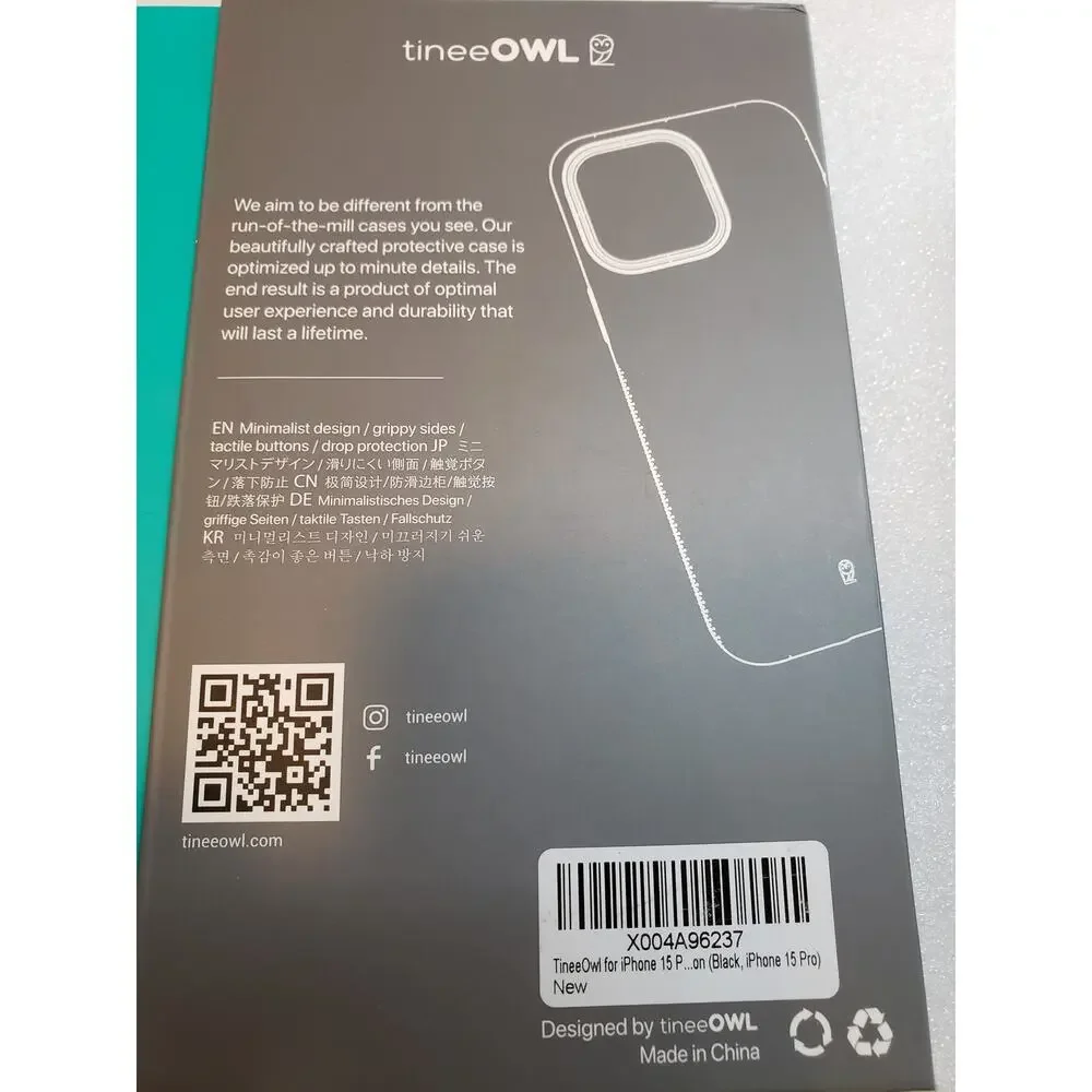 TineeOwl Magnetic Case for iPhone 15 Pro (Black)